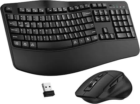 Rapoo X1960 Wireless Keyboard & Mouse Combo – 2.4GHz Full-Size Keyboard with Palm Rest, 1000 DPI Mouse