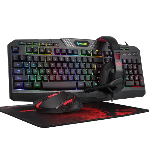 Redragon S101-2 VAJRA 2-in-1 Gaming Keyboard and M601 Centrophorus Gaming Mouse Combo – RGB Backlit Wired Gaming Set