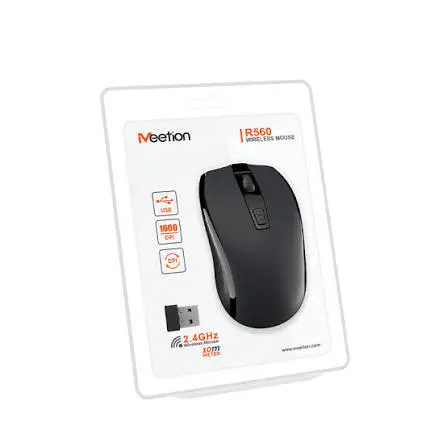 Meetion R560 Black Wireless Mouse – 2.4G, 1600 DPI, 3-Button
