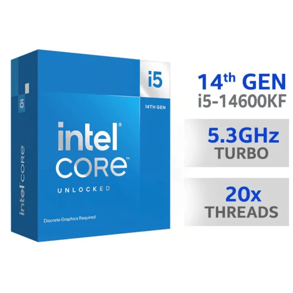 Intel Core i5-14600K Tray Desktop Processor – 14 Cores (6P + 8E) 20 Threads Up To 5.3GHz | Unlocked LGA 1700 14th Gen Gaming CPU