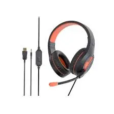 Meetion HP021 Black Gaming Headset – Dual 3.5mm + USB, In-Line Volume Control, USB Wired