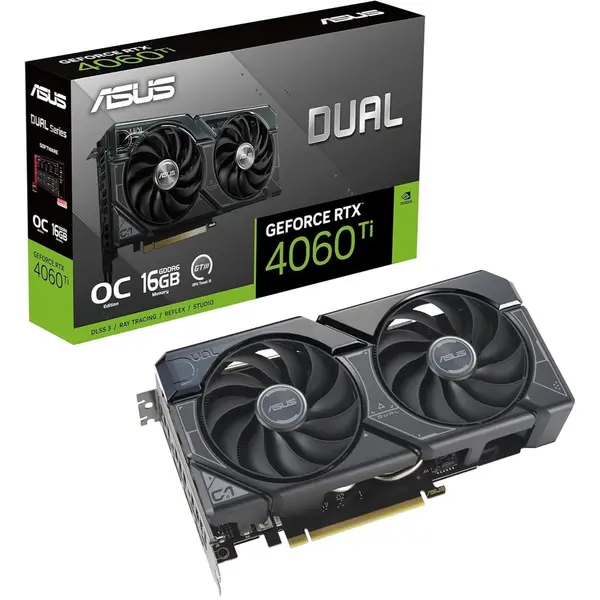 ASUS Dual GeForce RTX 4060 Ti EVO OC Edition 16GB GDDR6 Gaming Graphics Card – DUAL-RTX4060TI-O16G-EVO