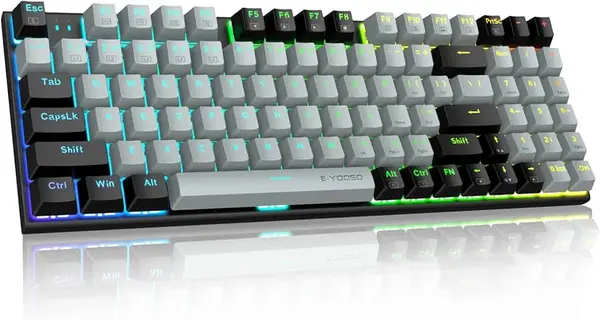 E-YOOSO Z-19 RGB Mechanical Gaming Keyboard 61 Keys Compact 60% Wired Gaming Keyboard with Rainbow RGB Backlight for Gaming Office and Typing