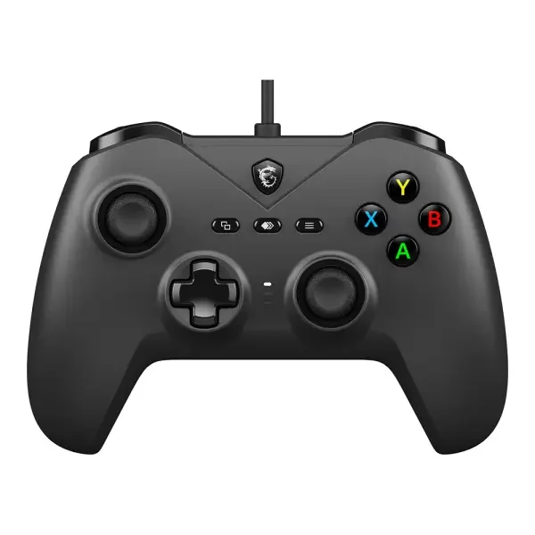 MSI FORCE GC200 Gamepad (Black) Wired USB Controller – Ergonomic Grip, Dual Vibration, PC & Android Compatible Gaming Controller