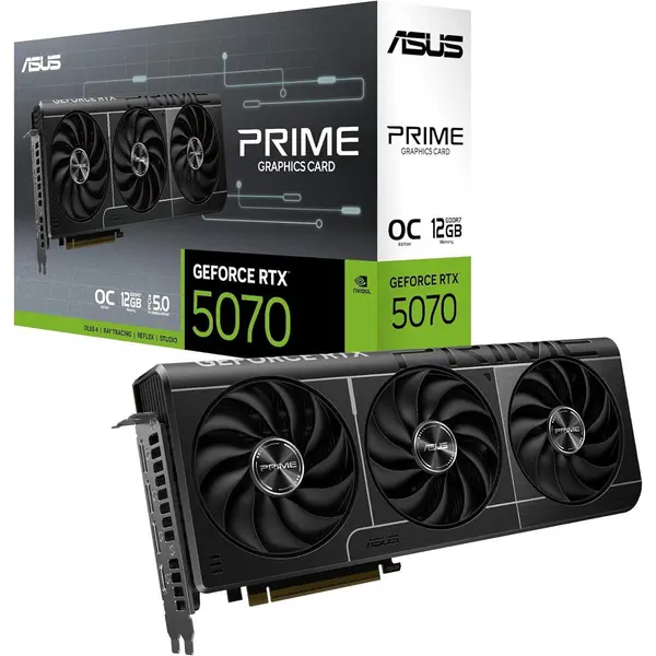 ASUS PRIME GeForce RTX 5070 OC Edition 12GB GDDR7 Gaming Graphics Card – PRIME-RTX5070-O12G