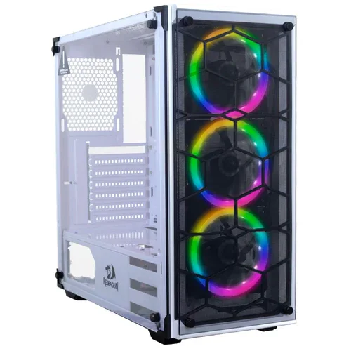 Redragon WHEEL JACK GC-606 White Gaming Case with 3 RGB Fans, Tempered Glass Side Panel & High Airflow Design