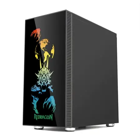 Redragon STEELJAW GC-608 Pro RGB Gaming Case with Tempered Glass, 4 Pre-Installed Fans & ATX Motherboard Support