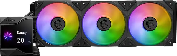 MSI MPG CORELIQUID D360 LCD ARGB Liquid CPU Cooler – 360mm AIO, IPS LCD Display, Triple 120mm Fans, Intel & AMD Support