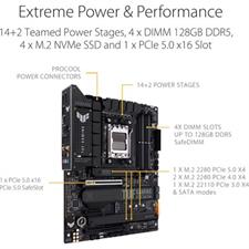 ASUS TUF Gaming X670E-PLUS WiFi AMD X670 AM5 ATX Motherboard – DDR5, PCIe 5.0, 4x M.2, WiFi 6E, USB4, Ryzen 7000/8000/9000 Support