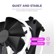 NZXT F120 RGB Duo 120mm Dual-Sided RGB Fan, 20 Individually Addressable LEDs, Anti-Vibration Rubber Corners, Black, Single Pack