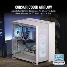 Corsair 6500D AIRFLOW Mid-Tower Dual Chamber PC Case - White - CC-9011260-WW