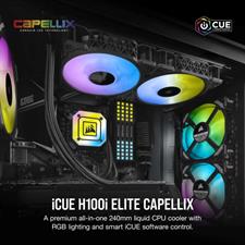 CORSAIR iCUE H100i ELITE CAPELLIX Liquid CPU Cooler - Black