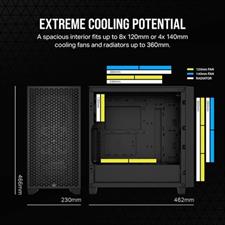 Corsair 3000D AIRFLOW Mid-Tower PC Case - Black CC-9011251-WW - Includes 2x SP120 ELITE Fans