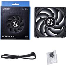 Lian Li UNI Fan P28 120mm Daisy-Chain PWM Fan | Black - UF-P28120-1B, Single Pack | Performance-Oriented Fan