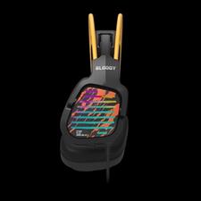 Bloody G565 Virtual 7.1 Surround Sound Gaming Headset Energy Black RGB – 50mm Drivers, USB Wired, Noise Cancelling Mic, RGB Flow Backlight Over-Ear PC Gaming Headphones