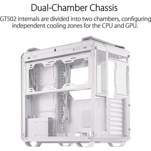 ASUS TUF Gaming GT502 ATX Dual Chamber Gaming Case White