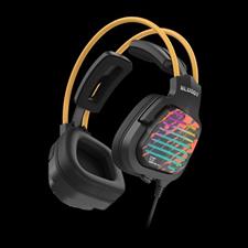 Bloody G565 Virtual 7.1 Surround Sound Gaming Headset Energy Black RGB – 50mm Drivers, USB Wired, Noise Cancelling Mic, RGB Flow Backlight Over-Ear PC Gaming Headphones