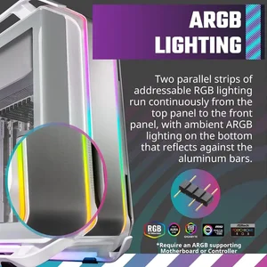 Cooler Master COSMOS C700M E-ATX Full-Tower Case Curved Tempered Glass Silver White