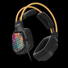 Bloody G565 Virtual 7.1 Surround Sound Gaming Headset Energy Black RGB – 50mm Drivers, USB Wired, Noise Cancelling Mic, RGB Flow Backlight Over-Ear PC Gaming Headphones