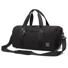Poso PS-510 Duffel Backpack - Black Water-Resistant Cylindrical Bag