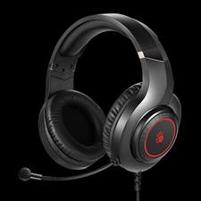 Bloody G220S Stereo Gaming Headset with 50mm Drivers, 7-Color RGB Lighting, Noise Cancelling Mic, USB Wired Gaming Headphones – Black