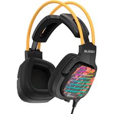 Bloody G565 Virtual 7.1 Surround Sound Gaming Headset Energy Black RGB – 50mm Drivers, USB Wired, Noise Cancelling Mic, RGB Flow Backlight Over-Ear PC Gaming Headphones