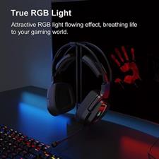 Bloody G575P Stereo Surround Sound Gaming Headset Black – 50mm Drivers, RGB Flow Backlight, Noise Cancelling Mic, 3.5mm + USB Wired Gaming Headphones for PC & Console