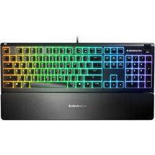 SteelSeries Apex 3 Water Resistant RGB Gaming Keyboard - Whisper Quiet Gaming Switch - English US