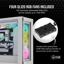 CORSAIR iCUE 5000X RGB QL Edition Mid-Tower ATX Case — True White