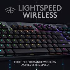 Logitech G915 TKL Tenkeyless LIGHTSPEED Wireless RGB Mechanical Gaming Keyboard (Carbon US International Click.