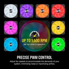 Corsair iCUE QL120 RGB 120mm PWM Triple Fan with Lighting Node CORE | CO-9050098-WW | Black