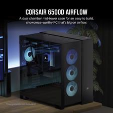 CORSAIR 6500D AIRFLOW Mid-Tower Dual Chamber PC Case - Black