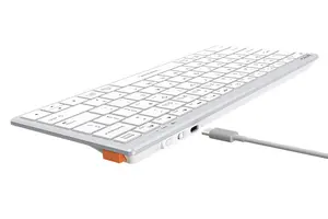 A4tech Fstyler FBX51C Dual Mode Bluetooth / 2.4G Wireless Compact Rechargeable Keyboard | White
