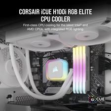 CORSAIR iCUE H100i RGB ELITE Liquid CPU Cooler - White