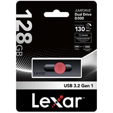 Lexar JumpDrive E32c 128GB USB 3.2 Gen 1 Type-C OTG Flash Drive – Dual USB-C & USB-A High-Speed Metal USB Drive