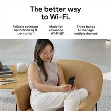 Google Nest WiFi Pro Wi-Fi 6E Reliable Home Wi-Fi System with Fast Speed and Whole Home Coverage Mesh Router. 2 Pack, Snow