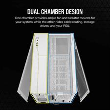 CORSAIR 2500X Mid-Tower Dual Chamber PC Case - White