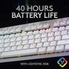 Logitech G915 TKL Ten keyless LIGHTSPEED Wireless RGB Mechanical Gaming Keyboard | White US International Tactile