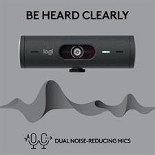 Logitech BRIO 505 1080p HDR Webcam - Made for Business, AI-Powered RightLight, Dual Noise-Reducing Mics