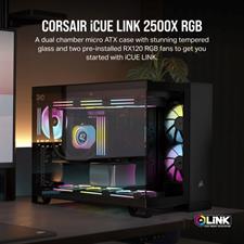 CORSAIR iCUE LINK 2500X RGB Micro ATX Dual Chamber PC Case - Black