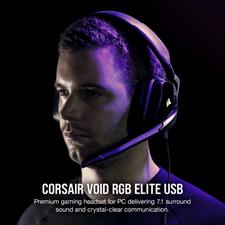 CORSAIR VOID RGB ELITE USB Premium Gaming Headset with 7.1 Surround Sound - Carbon
