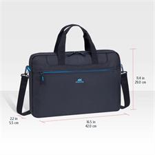 RIVACASE 8037 Regent Collection Laptop Bag 15.6" - Black Durable Everyday Bag