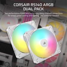 CORSAIR RS140 ARGB 140mm PWM Fans - Dual Pack - White