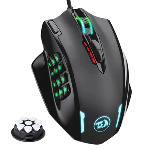 Redragon Impact M908 Wired RGB MMO Gaming Mouse – 12400 DPI Optical Sensor, 18 Programmable Buttons, 12 Side Macro Keys, Professional MMO Gaming Mouse