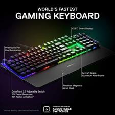 SteelSeries Apex Pro Mechanical Gaming Keyboard - Omnipoint 2.0 Adjustable Switches - US English - OLED Smart Display