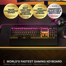 SteelSeries Apex Pro Mechanical Gaming Keyboard - Omnipoint 2.0 Adjustable Switches - US English - OLED Smart Display
