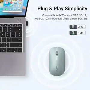 UGREEN 90374 Wireless Mouse (Green) Ultra Slim 2.4G Optical Cordless
