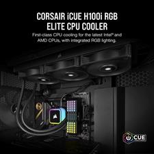 CORSAIR iCUE H100i RGB ELITE Liquid CPU Cooler - Black
