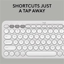 Logitech Pebble Keys 2 K380S Multi-Device Bluetooth Wireless Keyboard, Slim and Portable - Tonal White
