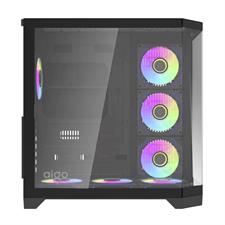 Darkflash FT418 Small Black mATX Gaming PC Case - Tempered Glass Front Panel, No Fans Pre-installed, Supports 360mm Radiator